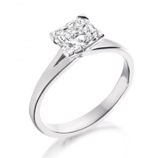   Lady’s Sparkling Unique Solitaire White Gold Diamond Anniversary Ring 
