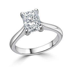 Radiant Cut 2.75 Ct Solitaire Diamond Anniversary Ring White Gold 14K