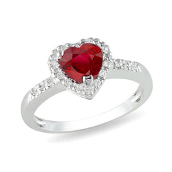 Red Ruby Gemstone With Natural Earth Mined Diamond Ring White Gold Jewelry 3.20 Carats