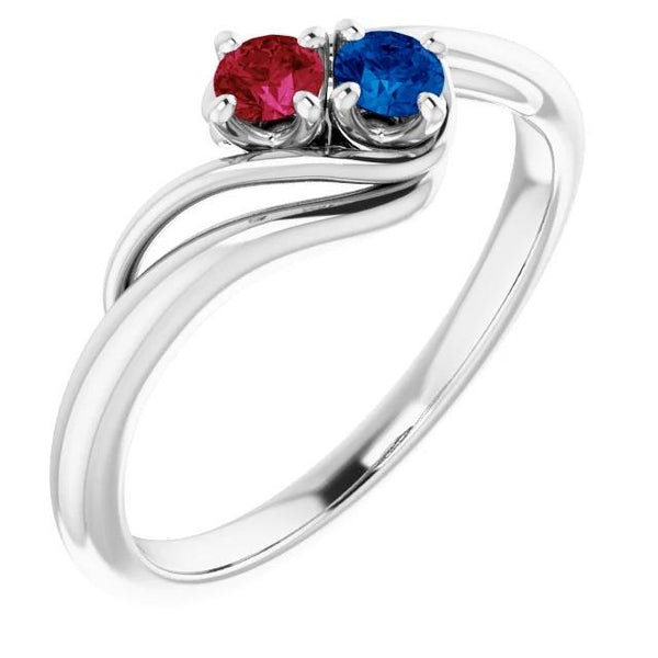 Best Quality  Ceylon Sapphire Ruby Twisted Style Women Jewelry Gemstone Ring