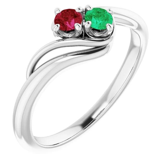 Ring Columbian Green Emerald & Ruby  Women Jewelry New Gemstone Ring