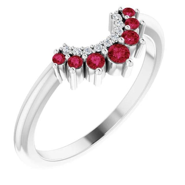 Womans Style  Diamond Round Ruby F Vs1 Jewelry Gemstone Ring