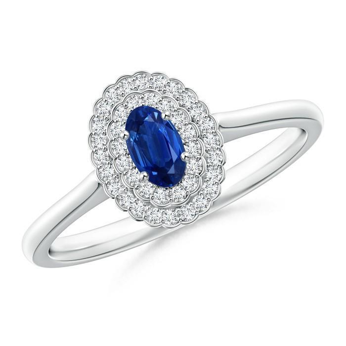 New Amazing  Sri Lankan Sapphire With Diamonds  Gemstone Ring