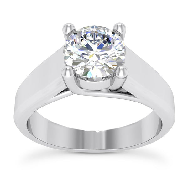 Big Unique Lady’s Solitaire White Gold Diamond Ring 