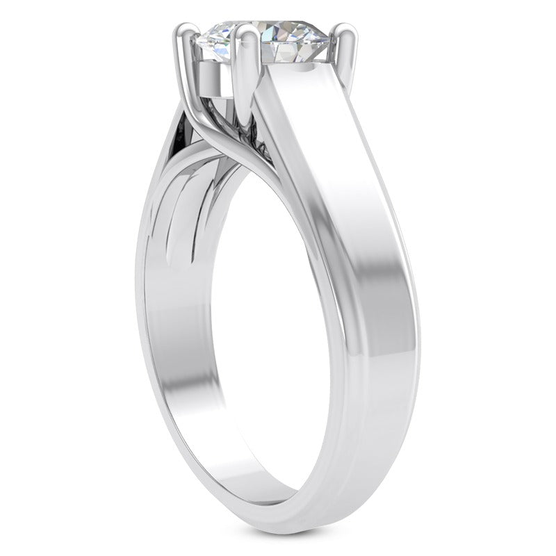 Big Diamond Solitaire Ring 3 Ct. White Gold 14K 