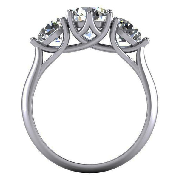 4.51 Carats Round 3 Stone Diamond Engagement Ring Trellis Style