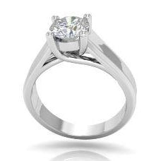 Big Diamond Solitaire Ring 3 Ct. White Gold 14K Jewelry Success