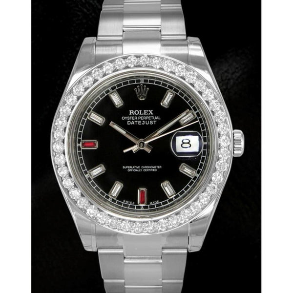 Rolex Datejust 2 41 Mm Men Watch Diamond Dial Oyster Bracelet Ss Rolex