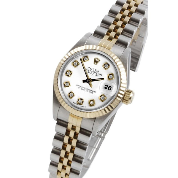 Rolex Datejust Diamond Bezel Lady Watch Ss & Gold Jubilee Bracelet Rolex