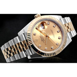 Rolex Datejust Ii 41 Mm Diamond Dial Mens Watch Ss And Gold Bracelet