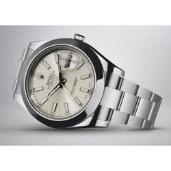 Rolex Datejust Ii Smooth Bezel Silver Dial Watch Stainless Steel