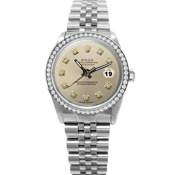 Rolex Datejust Silver Diamond Dial Bracelet