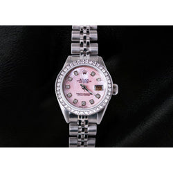 Rolex Datejust Ss Jubilee Bracelet Pink Mop Diamond Dial Ladies Watch