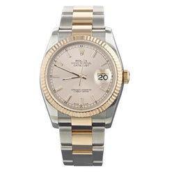 Rolex Datejust Two Tone Men Watch Yellow Gold QUICK SET