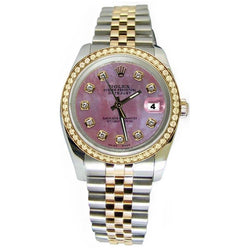 Rolex Datejust Watch Pink Diamond Dial Jubilee Bracelet Two Tone QUICK SET