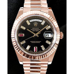 Rolex Day Date Ii 41 Mm Gents Watch Ruby Diamond Dial Rose Gold