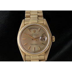 Rolex Day Date Mens President Watch Stick Dial Yellow Gold