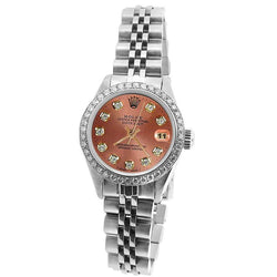 Rolex Diamond Dial Bezel Jubilee Ss Bracelet Datejust Women Watch