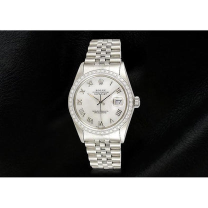 Rolex Dj White Mop Roman Dial Diamond Bezel  Ss Jubilee Bracelet Rolex