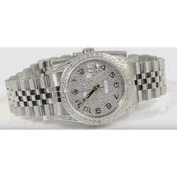 Rolex Men Datejust Watch Diamond Bezel Jubilee Bracelet Ss