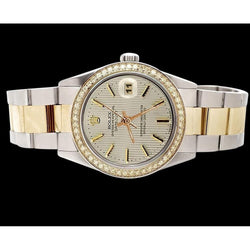 Rolex Watch Datejust Ss & Gold Oyster Bracelet White Stick Dial QUICK SET