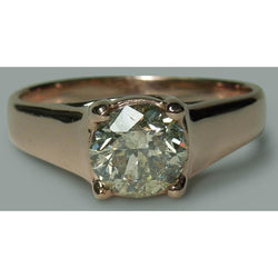 2.01 Carat Round Diamond Solitaire Ring Jewelry New Rose Gold 14K