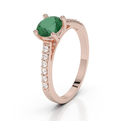 Rose Gold   Lady’s Brilliant  Round Cut   Diamonds Anniversary Ring New Gemstone Ring