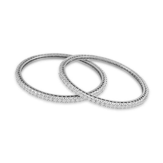 Round 4.00 Carats Diamond Ladies Bangle Fine Jewelry White Gold 14K Bangle