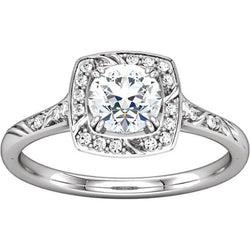 Natural  Round Diamond Engagement Halo Ring 1.65 Carats White Gold 14K