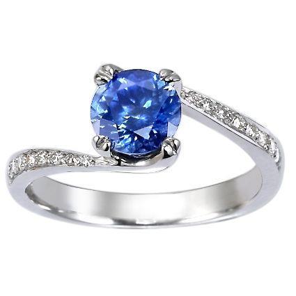 Round Brilliant Cut 2.50Ct Sri Lanka Sapphire Diamond Ring White Gold Gemstone Ring