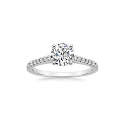 Round Cut 2.60 Carats Natural Earth Mined Diamond Engagement Ring White Gold 14K