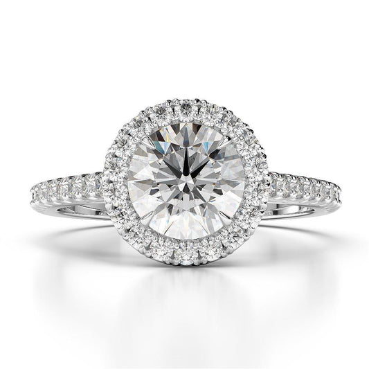 Round Brilliant Cut 2.65 Ct Diamonds Engagement Halo Ring White Gold 14K Halo Ring