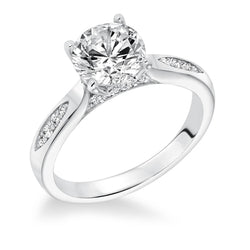 Round Brilliant Cut 2.95 Carats Diamond Ring With Accents White Gold