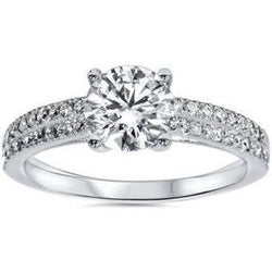 Round Brilliant Cut 3.20 Ct. Diamond Engagement Ring 14K Gold