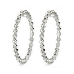 Round Brilliant Cut 4.50 Ct Diamonds Ladies Hoop Earrings 14K Gold