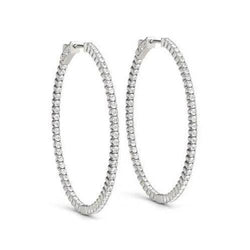 Round Brilliant Diamonds Hoop Earrings 1.75 Ct. F Vvs1 Diamond Earring