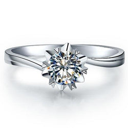 Round 0.75 Carat Solitaire Diamond Engagement Ring Gold White 14K