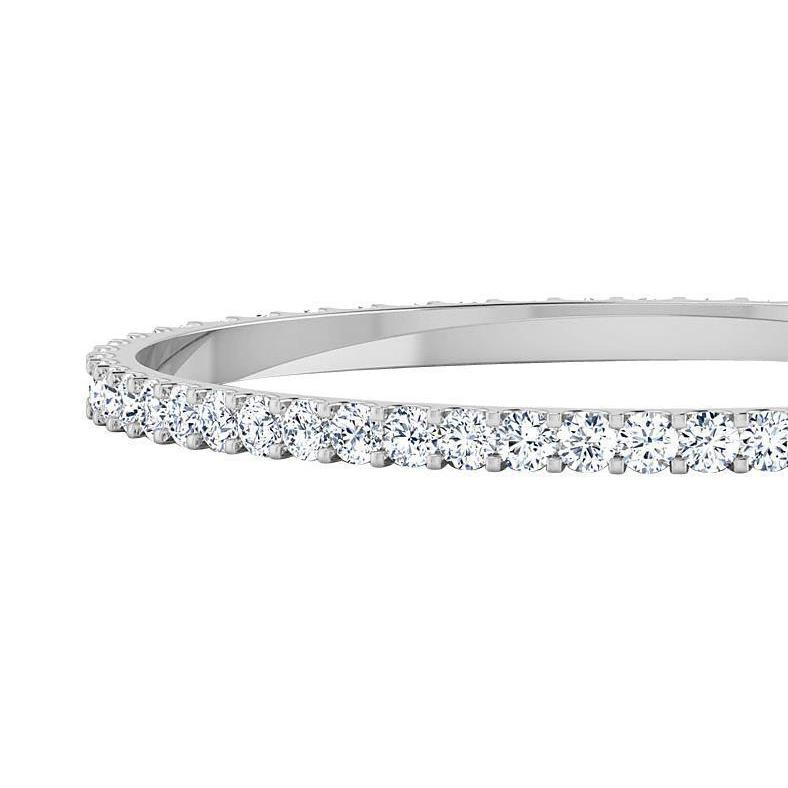 Round Cut 10 Carats Diamonds Lady Tennis Bangle White Gold 14K New Bangle