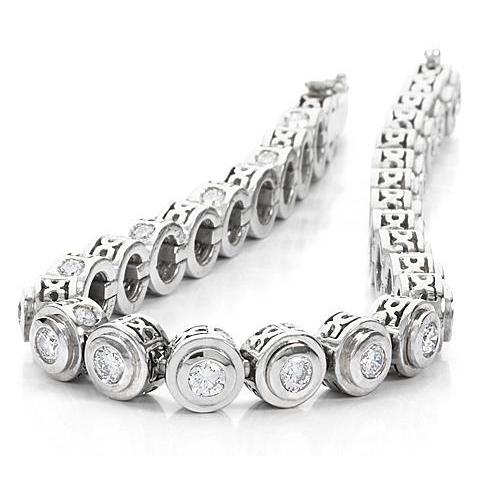 Round Cut 7 Carats Diamond Tennis Bracelet White Gold Fine Jewelry Tennis Bracelet