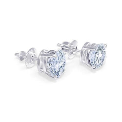 Round Cut 1.80 Carat Diamond Stud Pair Earring White Gold 14K Jewelry