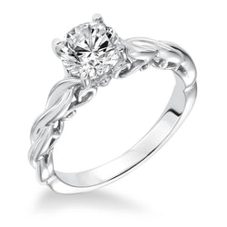 Round Cut 2 Carat Solitaire Diamond Antique Style Ring White Gold