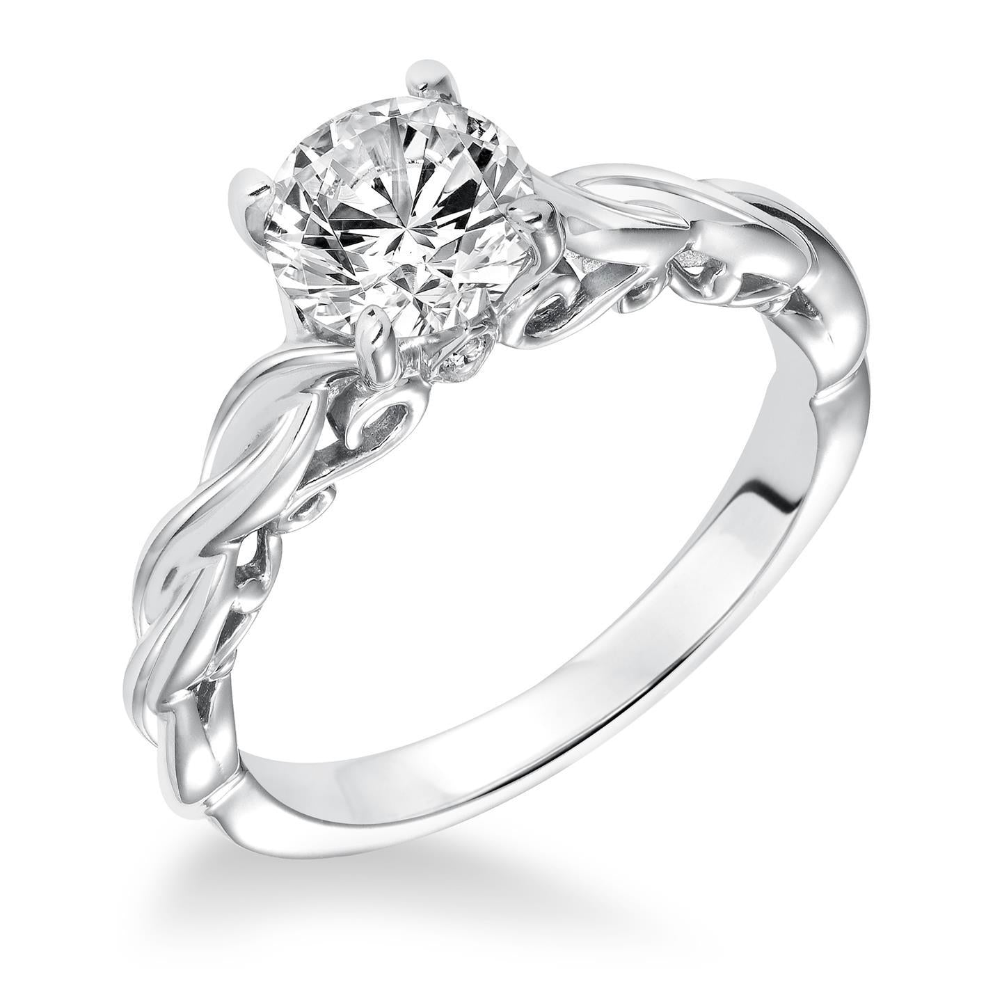 Fancy Cut Sparkling Unique Solitaire White Gold Diamond Anniversary Ring 