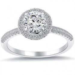 Round 2.90 Carats Diamond Engagement Halo Ring