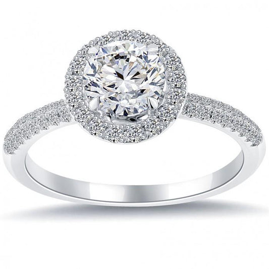 natural round diamond 2.90ct ring front view