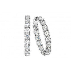 Round Cut 3.90 Carats Sparkling Natural Earth Mined Diamonds Women Hoop Earrings Gold 14K