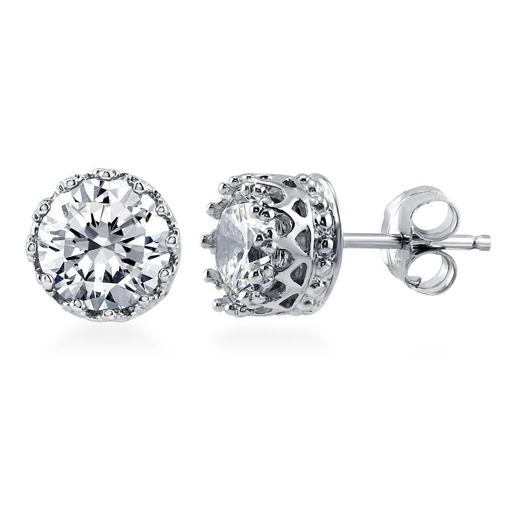 New Round Cut  Diamonds Stud Earring White Gold  Stud Earrings