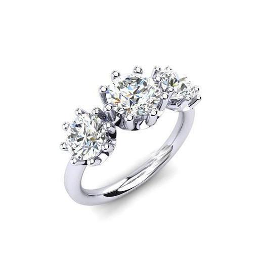 Round Cut 3 Stone Sparkling 3.50 Carats Diamonds Ring Three Stone Ring