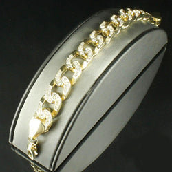 Round Cut 3.50 Carats Diamond Men's Bracelet Solid Yellow Gold 14K