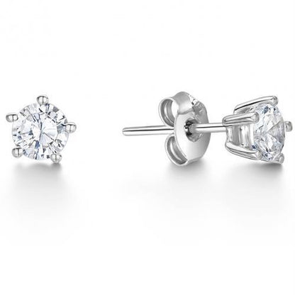 natural round diamond 3.50ct earring front view