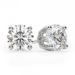 Round Cut 3.50 Ct Diamonds Studs Earrings White Gold 14K